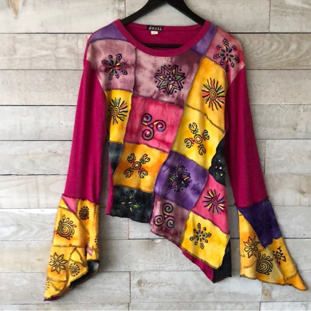 Assymetrical folk art long sleeve tee - Picture 8 of 14